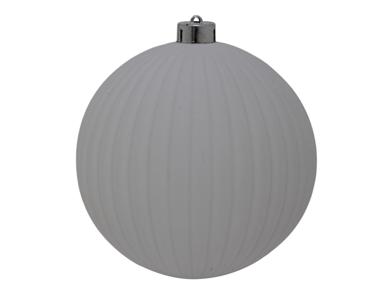 Palla natalizia in plastica opaca bianca 15cm - Christmas Land