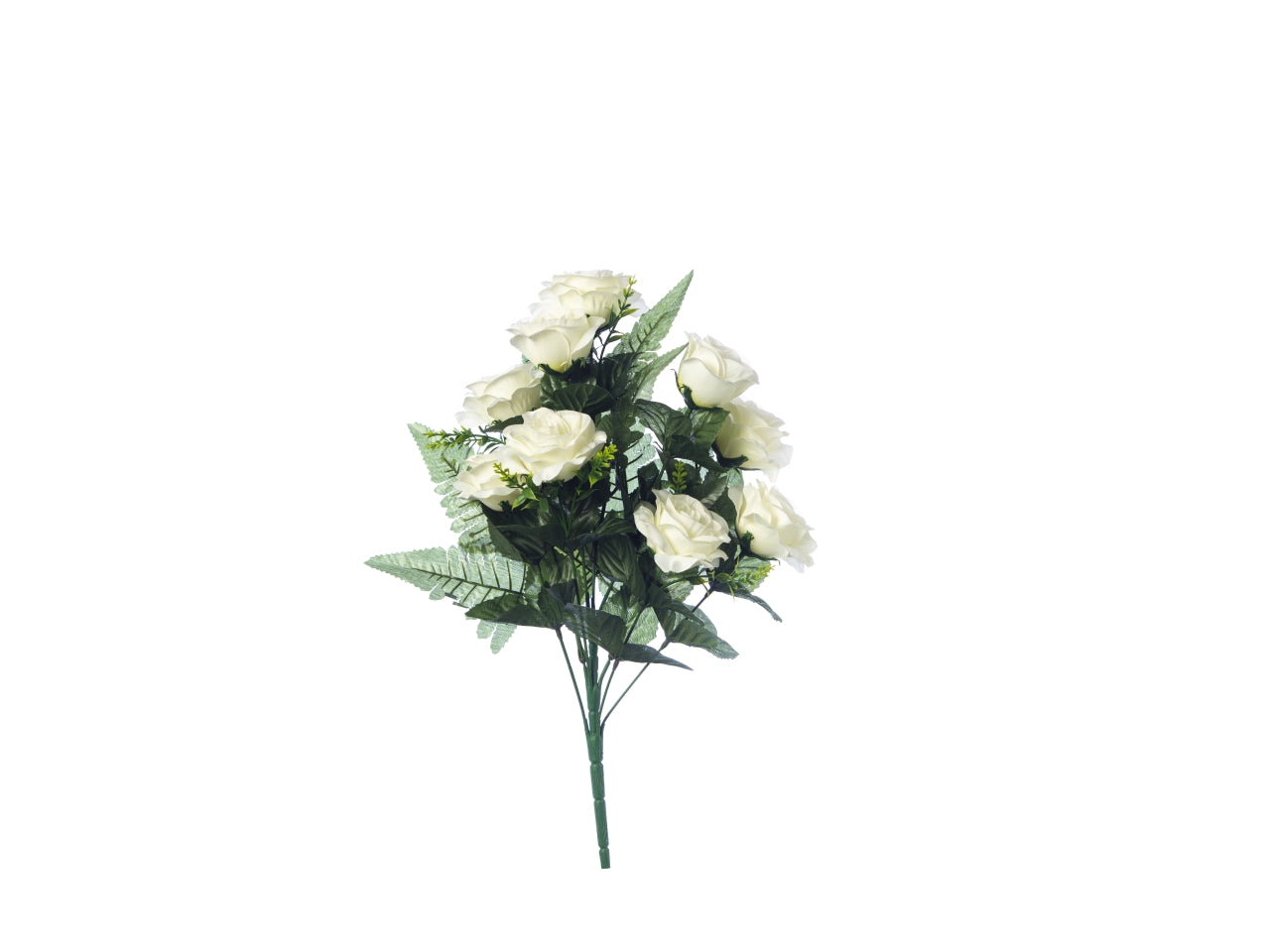 Mazzo frontale di rose x 9 colore crema