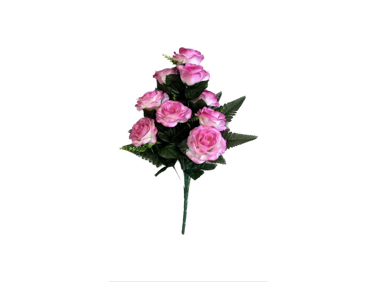 Mazzo frontale di rose x 9 colore fucsia