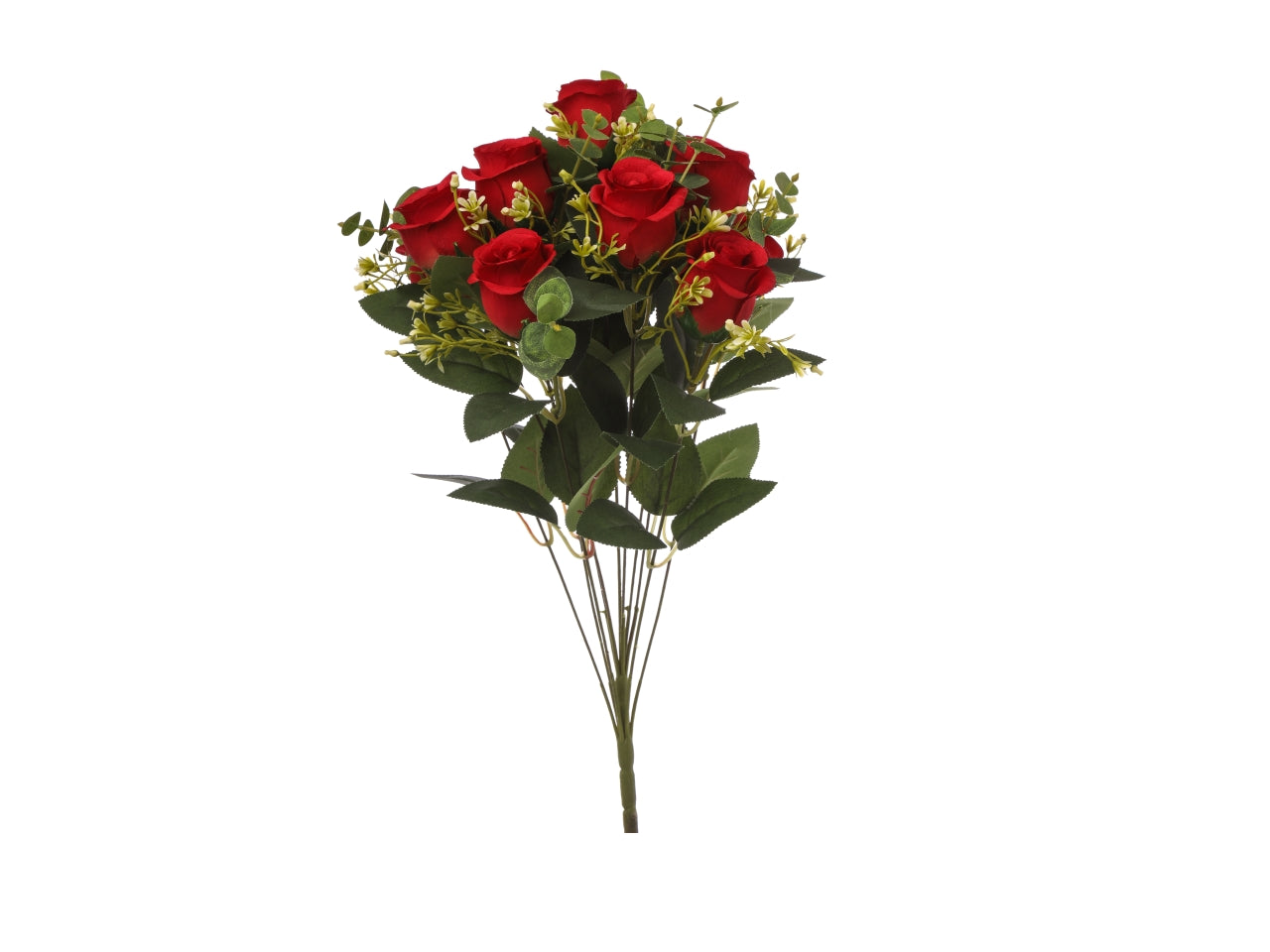 Mazzo di boccioli e gypso x 12 colore rosso