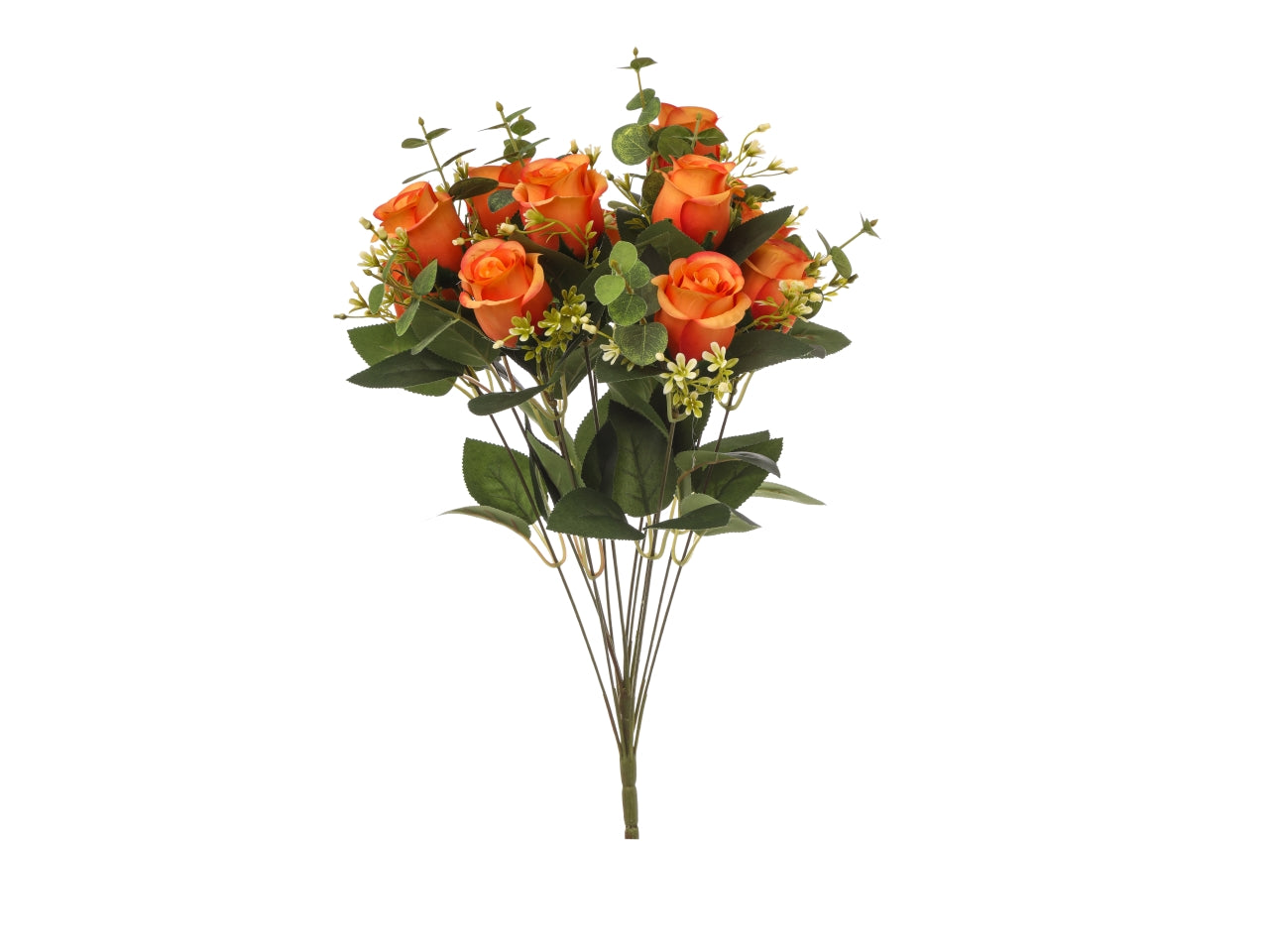 Mazzo di boccioli e gypso x 12 colore arancione