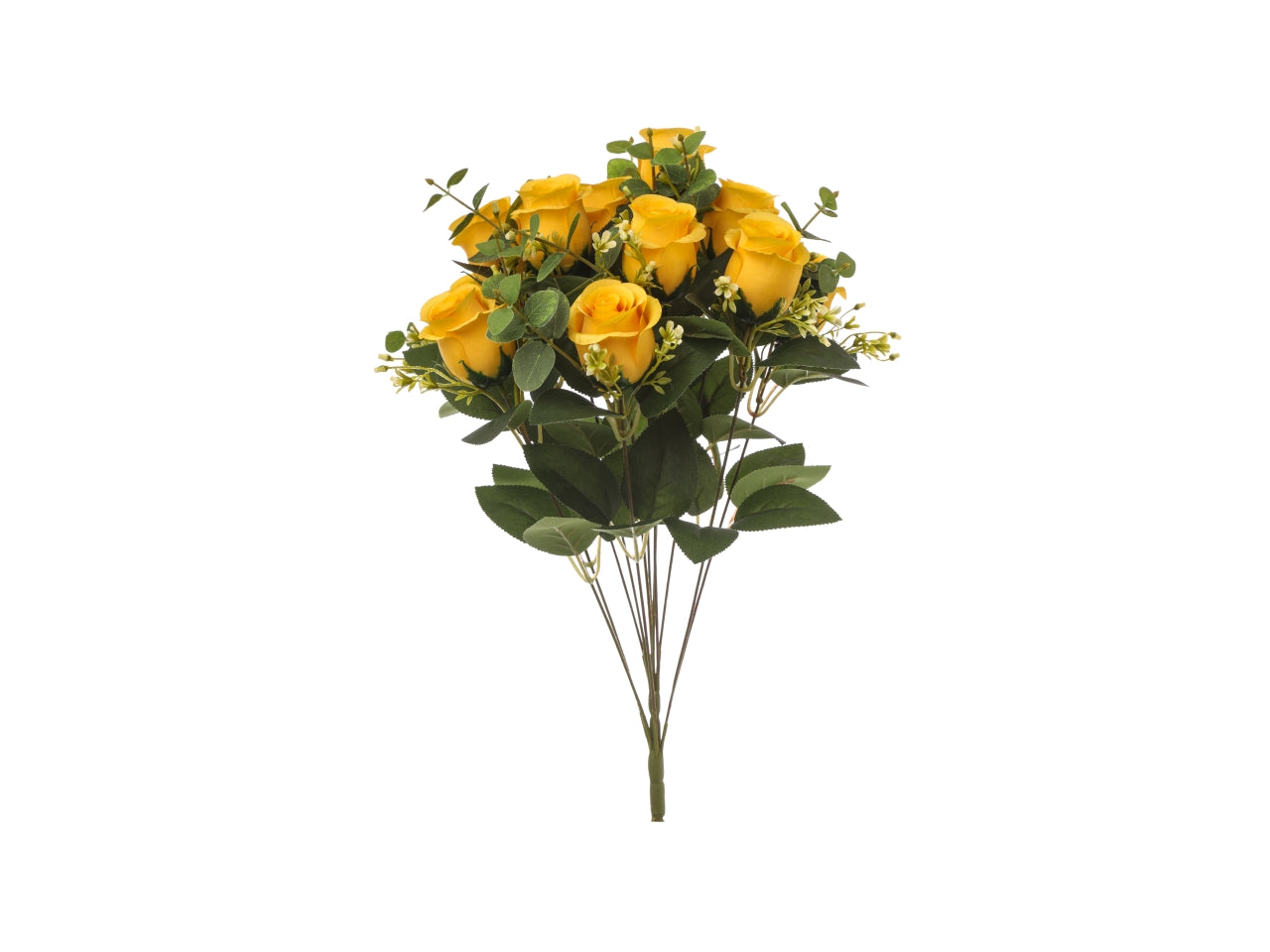 Mazzo di boccioli e gypso x 12 colore giallo
