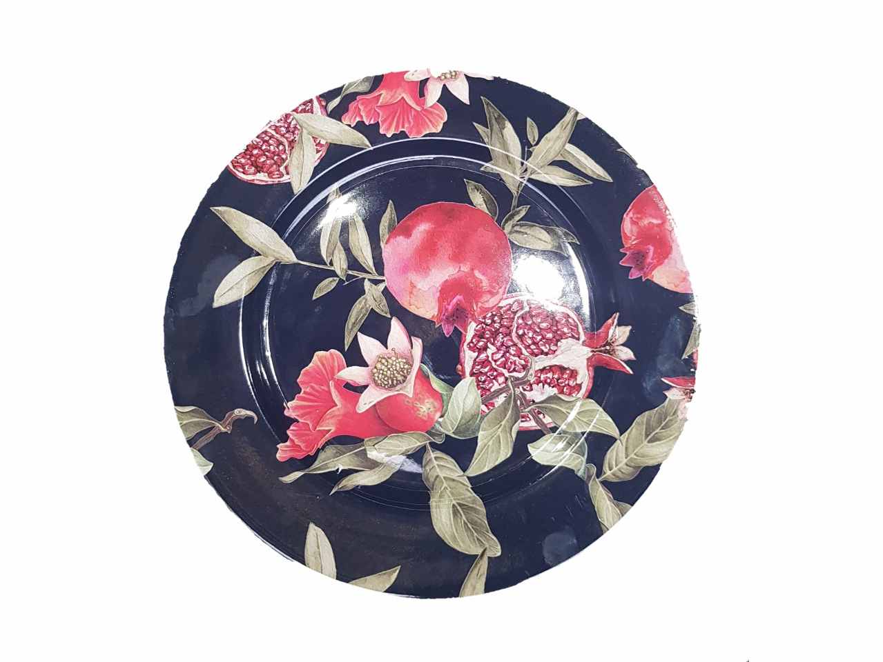 Piatto dec.melograno plast.33cm n28165
