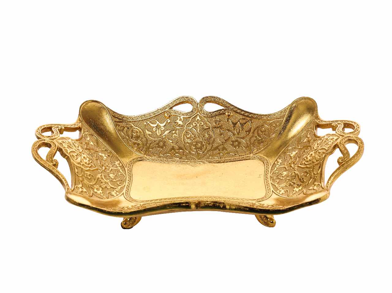 Vassoio resina oro 36x19,5x9,5cm n28422