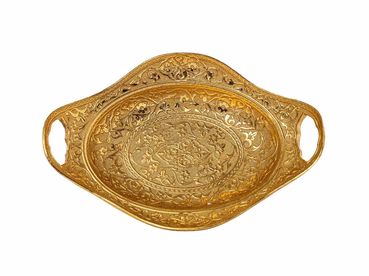 Vassoio resina oro 25,5x17x5,5cm n28425
