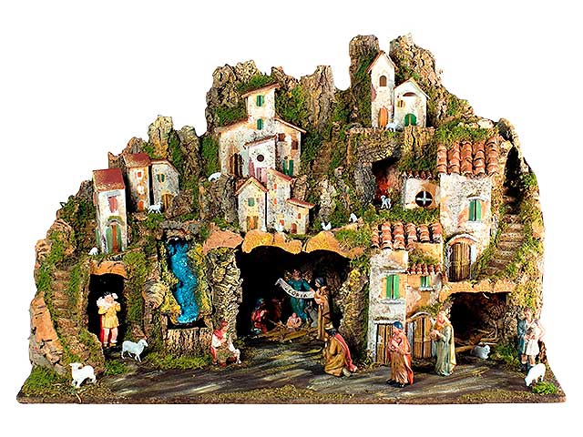 Presepe 76x40x54cm+nativita' 13 pezzi 10cm11186