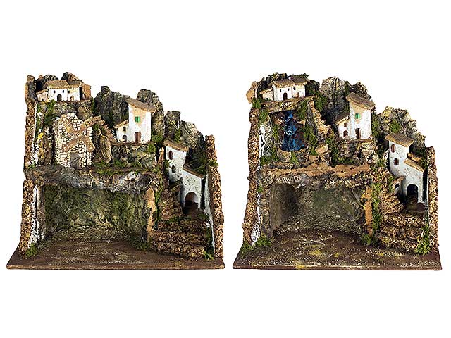 Presepe 45x30x38cmc/luci+cascata+mul.vento 11628