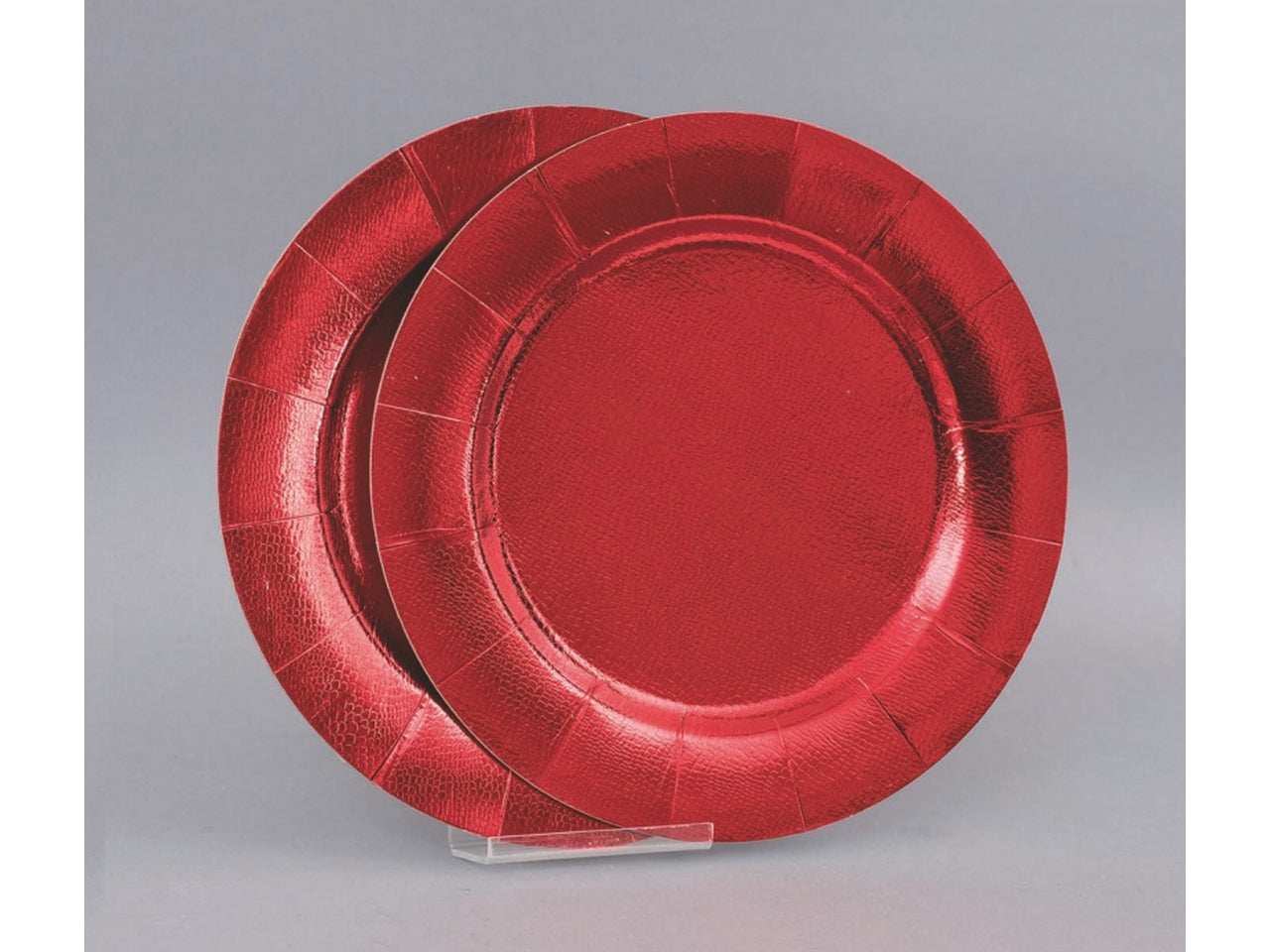 Sottopiatto in carta 33cm rosso metallizzato set da 2 sottopiatti