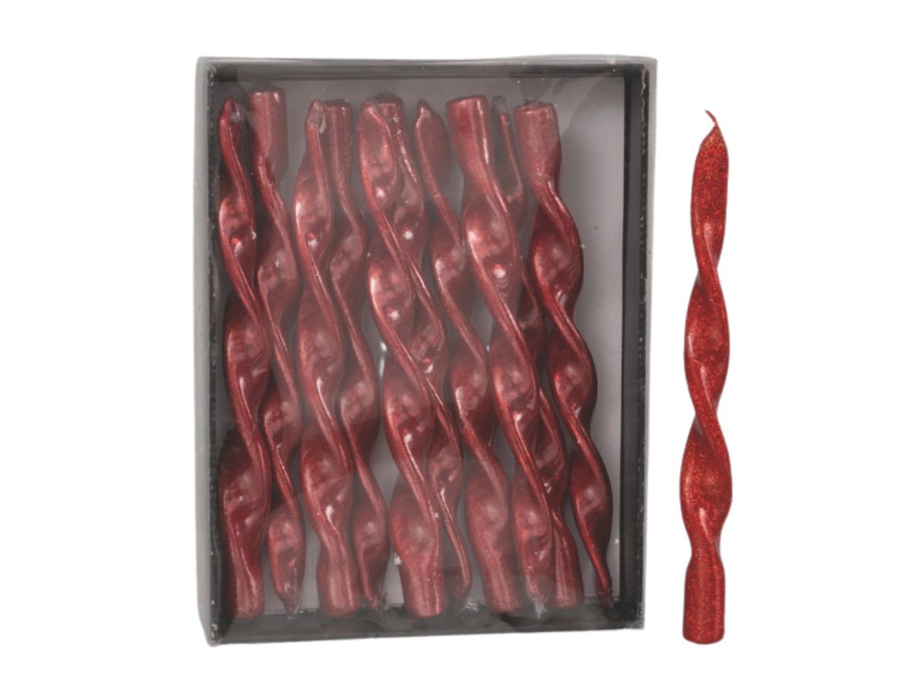 Candela cm.26 fiamma glitter rossa