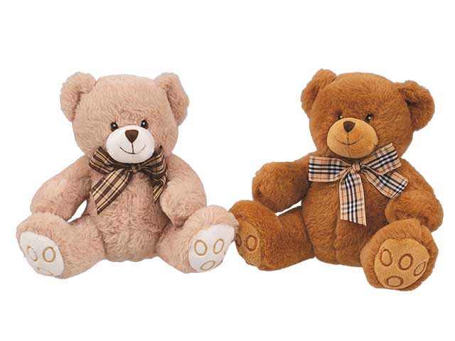 Peluche orsetto 18cm c/fiocco ac-13174