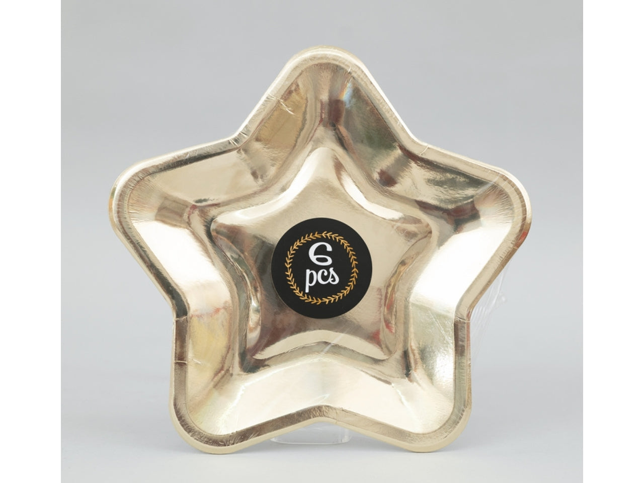 Piatti di carta 25cm oro stella set da 6 piatti