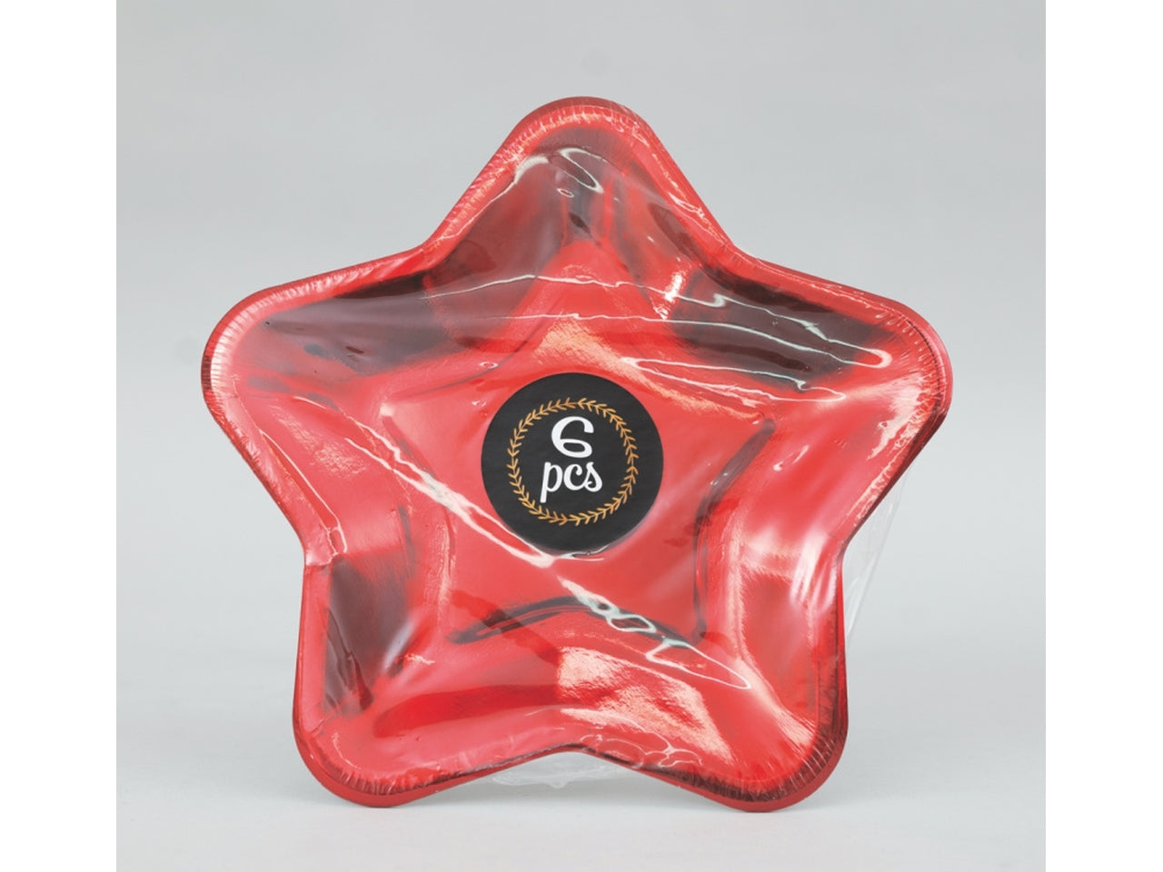 Piatti di carta 25cm rossi stella set da 6 piatti
