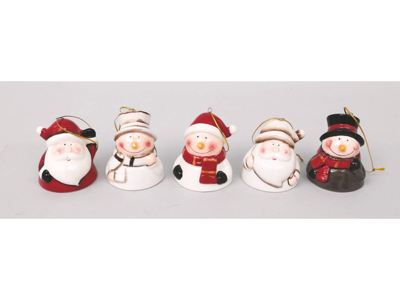 Soggetto in ceramica 6,5x8xh.4cm babbo natale/uomo neve assortiti