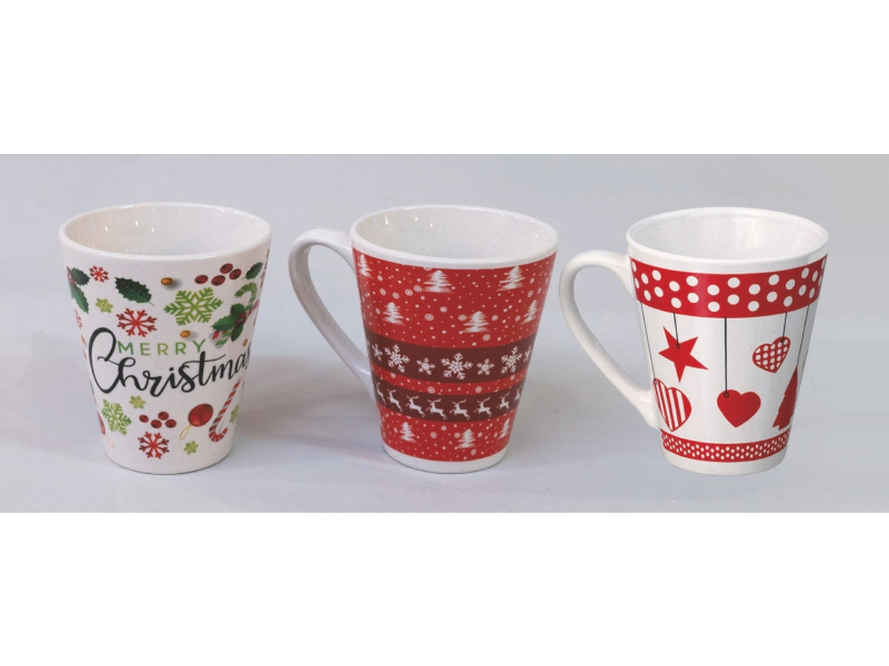 Tazza in ceramica 8,5x10cm in 3 decori natalizi assortiti