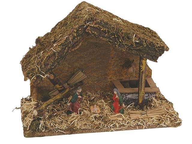 Capanna 36x26x16cm con pozzo+3personaggi pr-22759