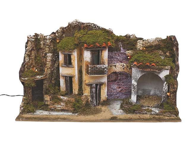 Presepe con capanna+arco 76x40x4610 luci pr-23989 $