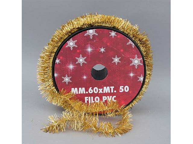 Bobina filo pvc 60mmx50mt oro f-25492