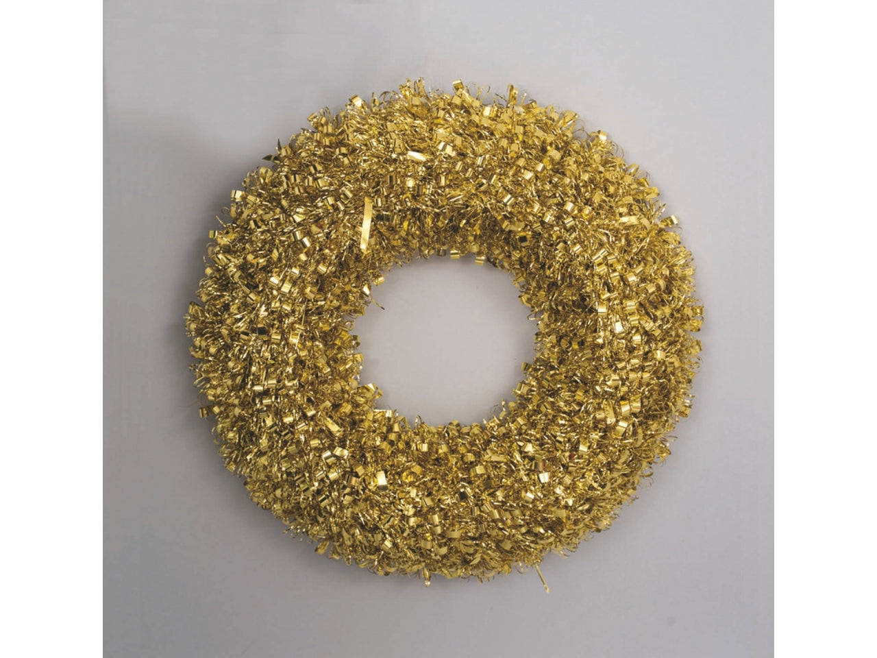 Dietroporta corona 45cm in pvc filo ricciolino oro metallizzato