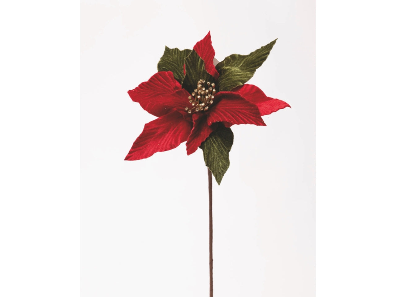 Stella di natale 50cm in poliestere rossa/verde decoro oro
