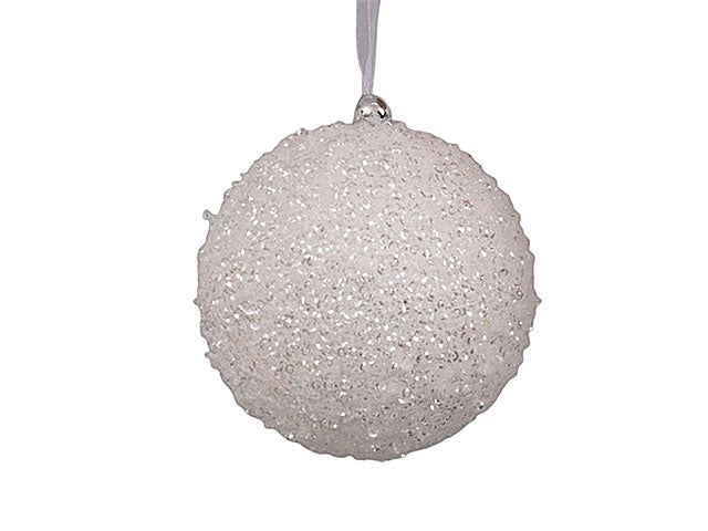 Sfera 100mm bianca c/strass pl-67011