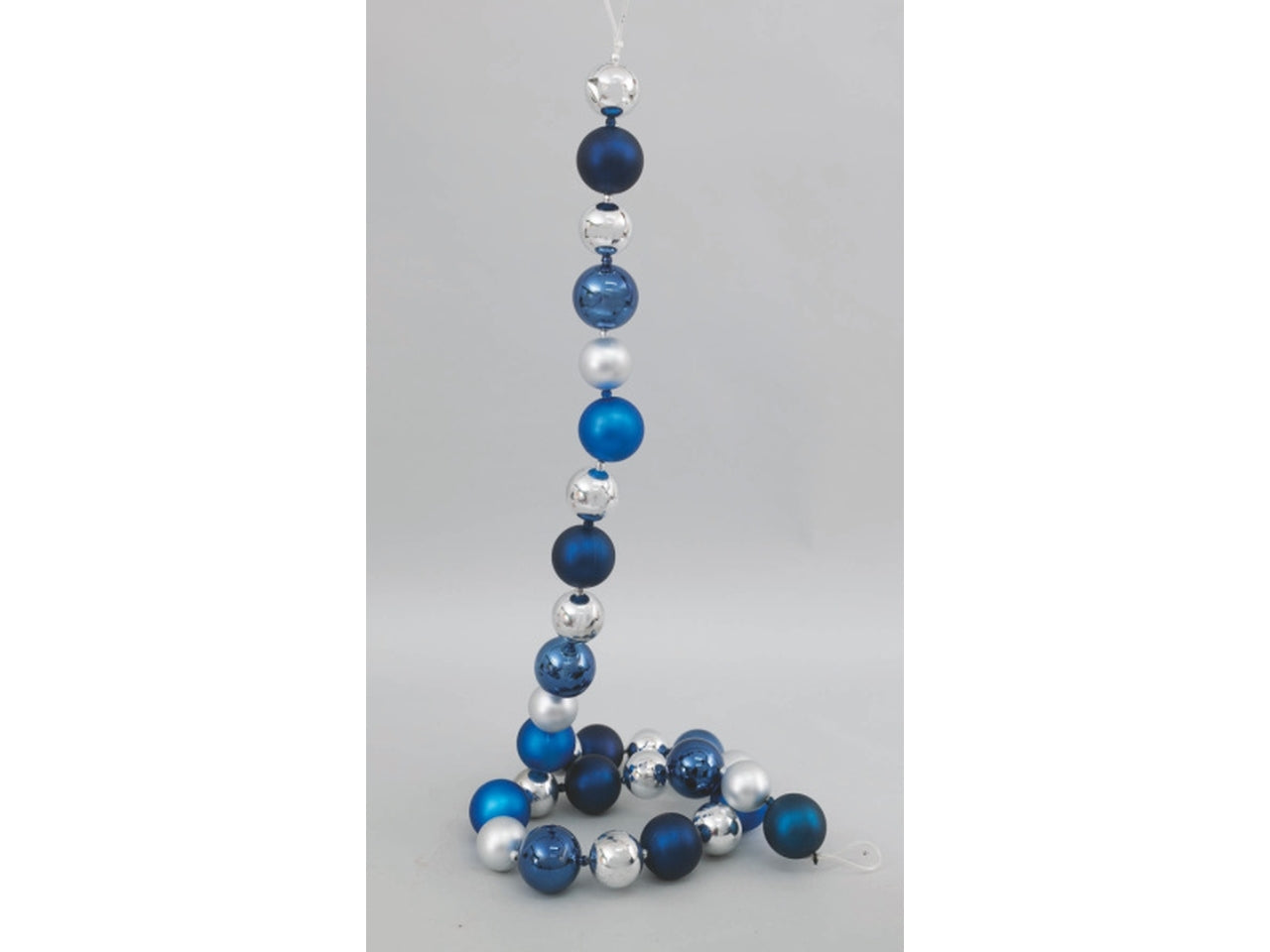 Filo di palle natalizie 1,8cm argento/blu