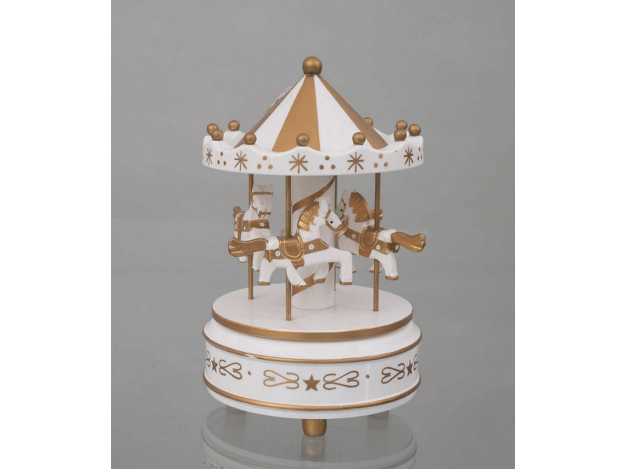 Giostrina carillon 11x11x18cm bianco/oro
