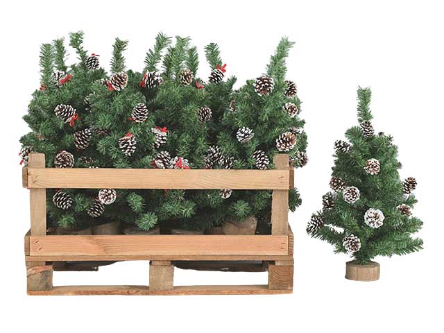 Alberello di natale senza luci in cassetta in legno 60cm