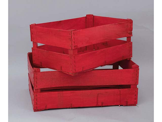 Cassetta legno rossa 2 pezzi cen-86582