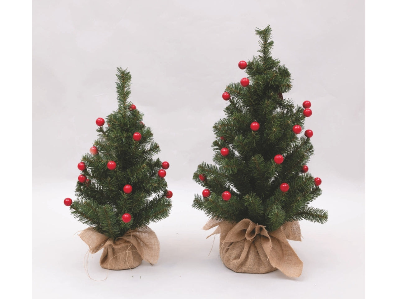 Alberello 60cm in pvc verde con bacche rosse