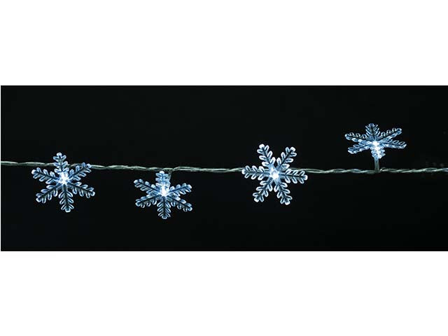 Catena 10 fiocchi neve bianco caldo el-75327lc