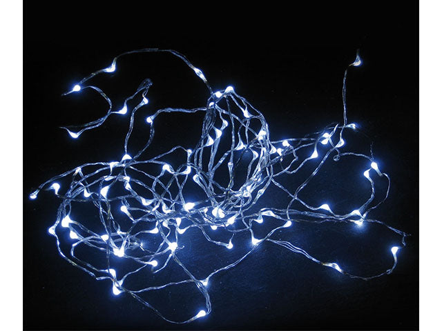 Catena f.argento 180n.led b.cald