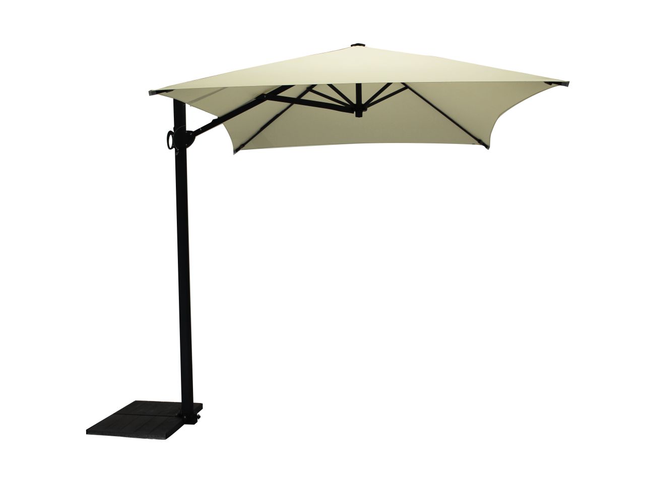 Ombrellone kronos polyma 300x200/4cm ecru' in poliestere 210gr, montura palo alluminio 50x78mm colore grafite, apertura senza corde e manovelle