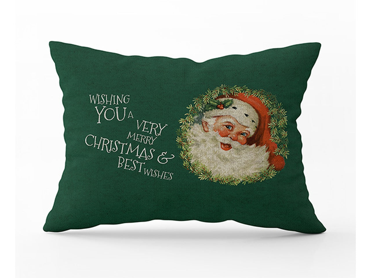 Cuscino per divano stampato babbo natale verde e beige in poliestere 30x50 cm  Cotton & Color