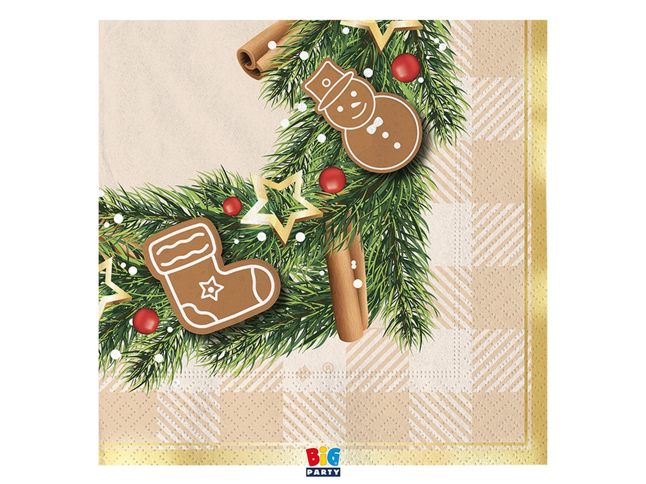Tovaglioli 33x33cm gingerbread la confezione comprende 16 tovaglioli