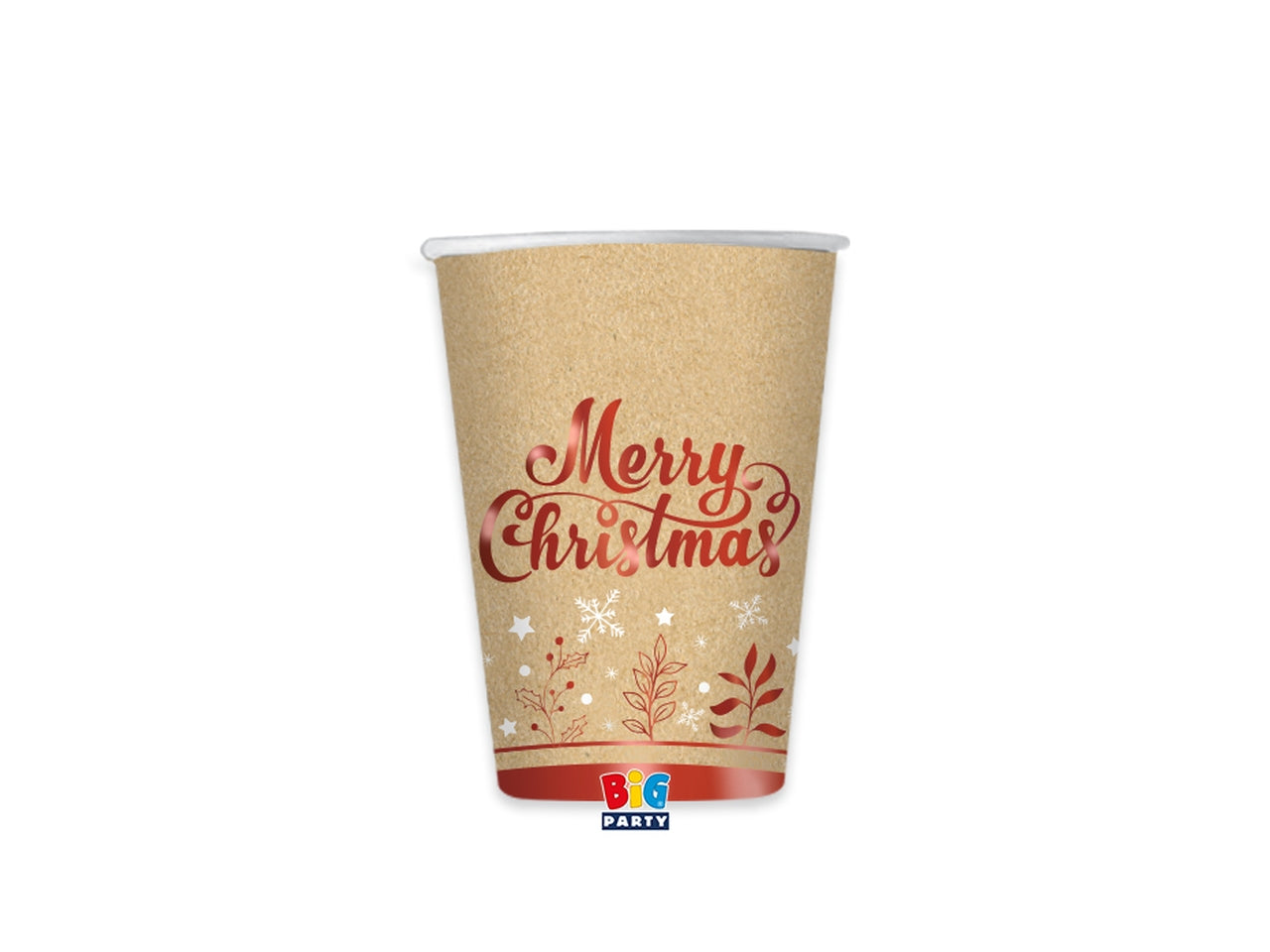 Bicchieri 200cc kraft xmas la confezione comprende 6 piatti