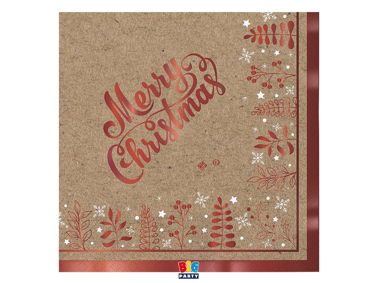 Tovaglioli 33x33cm kraft xmas la confezione comprende 16 tovaglioli