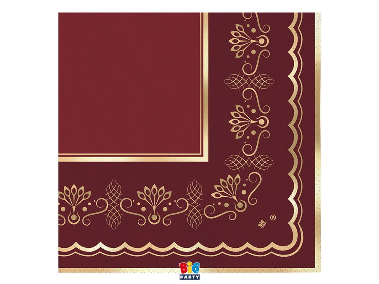 16 tovaglioli 33x33cm royal red gold