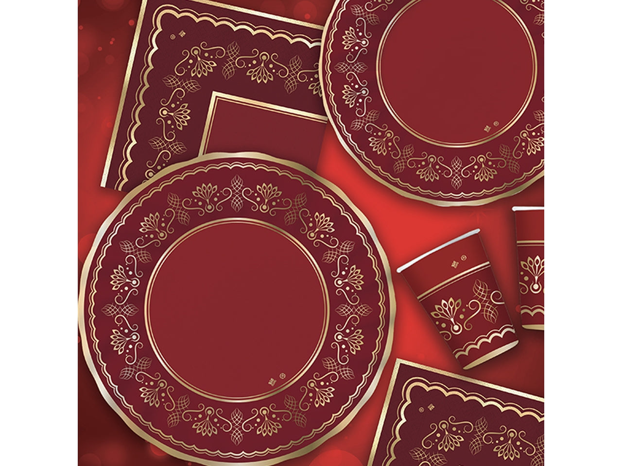 2 raviere 36x20cm royal red gold