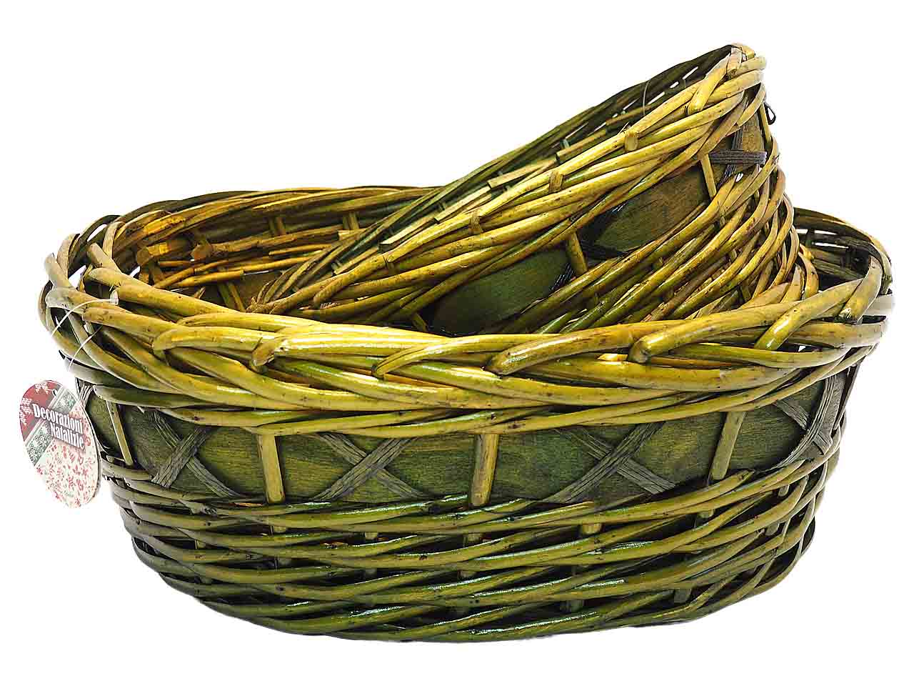 Cesto verde 3 pezzi ovale