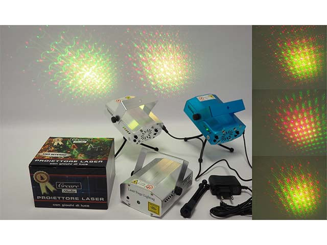 Proiettore con luce laser per uso interno-classe ii- 4 disegni assortiti