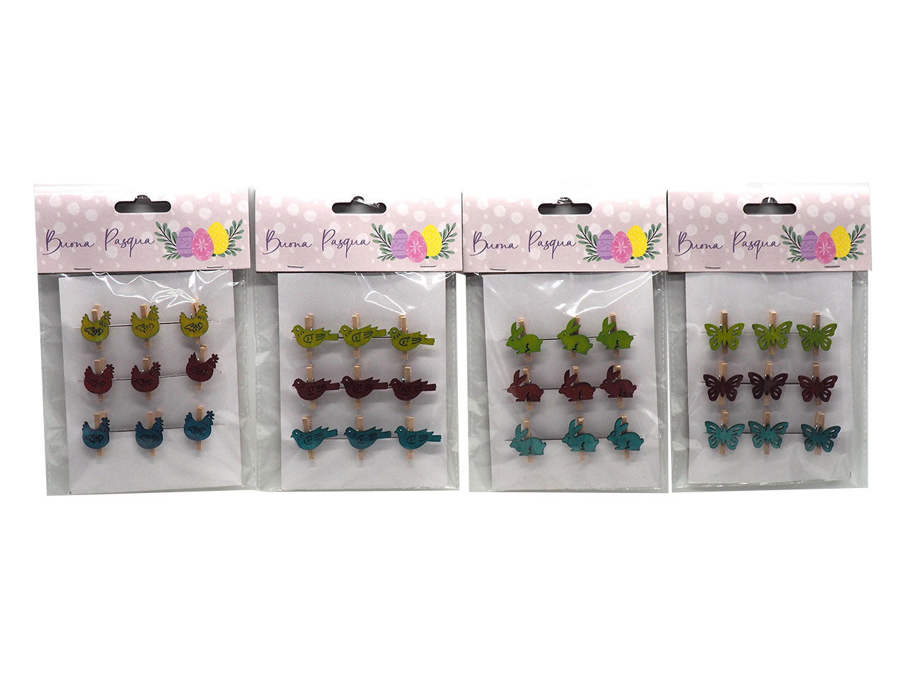 Mollette legno colorate 2,5x2cm set 9 mollette