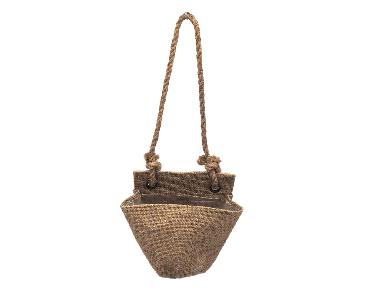 Porta pianta con spago in juta e corda h.11x15 - 35x15x10cm