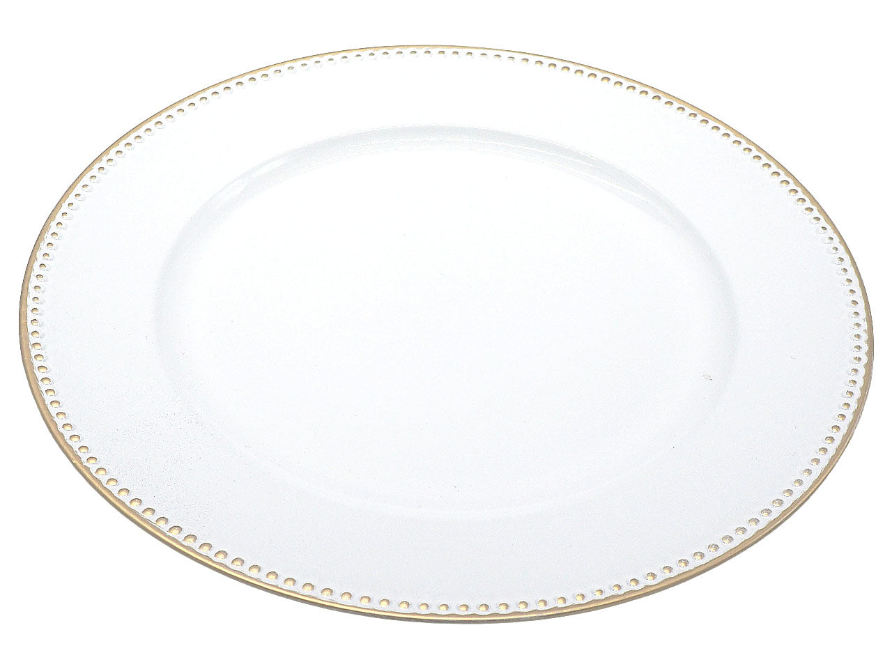 Sottopiatto bianco 33cm con bordo oro