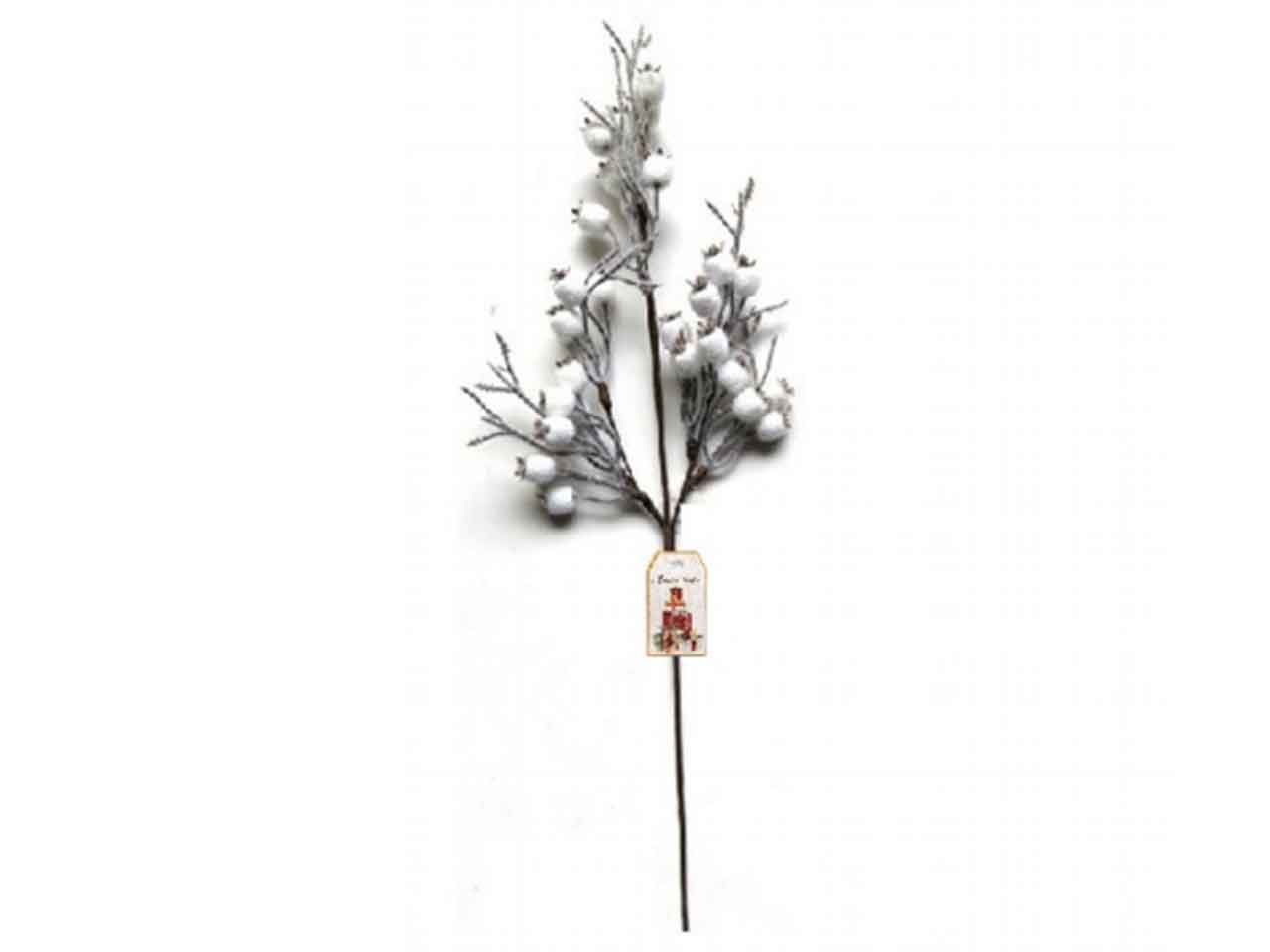 Ramo c/bacche bianche h.50x20cm.
