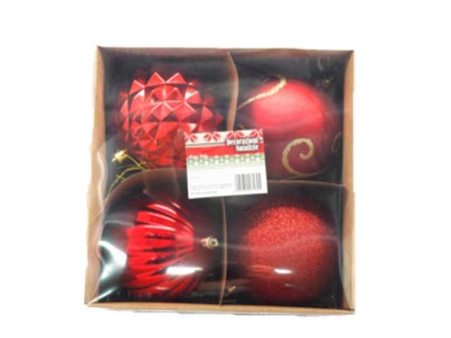 Sfera 10cm 4 pezzi rossa