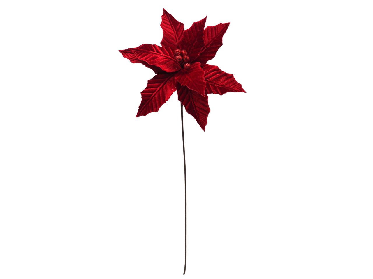 Stella di natale vellutata colore rosso mmisura l.51xd.27cm