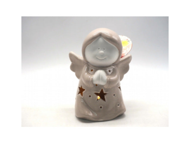 Angelo lucido con luce 14,5x11,5x8,5cm