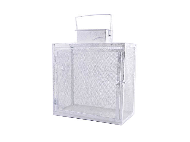 Lanterna metallo 33x29x14cm argento
