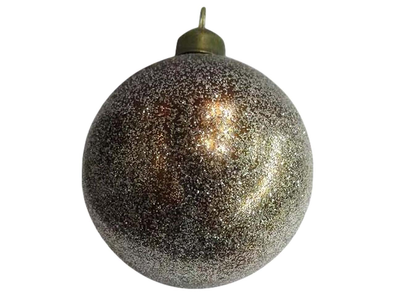 Sfera vetro 8cm bronzo c/glitter