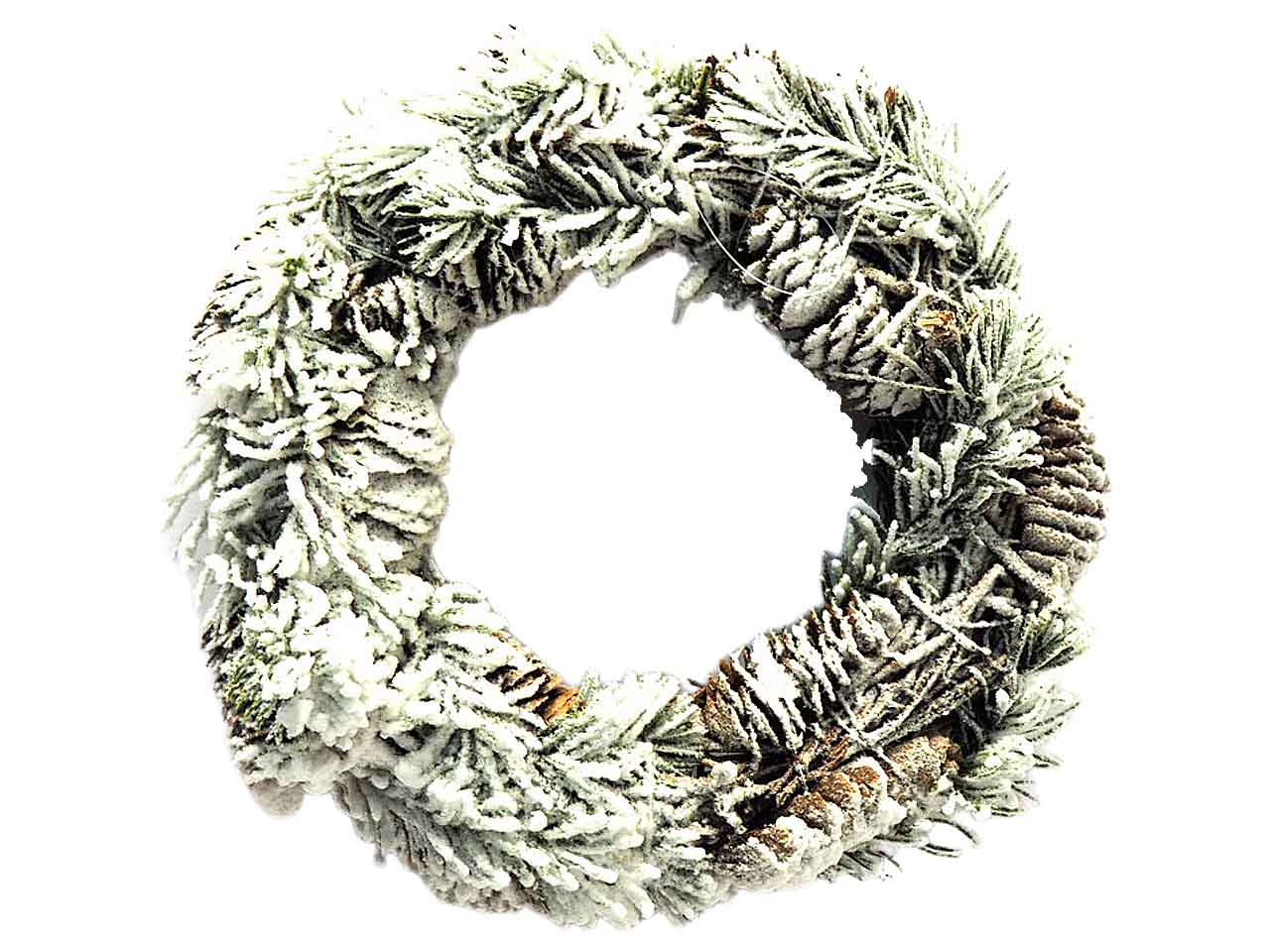 Corona aghi pino nevata diametro 25cm